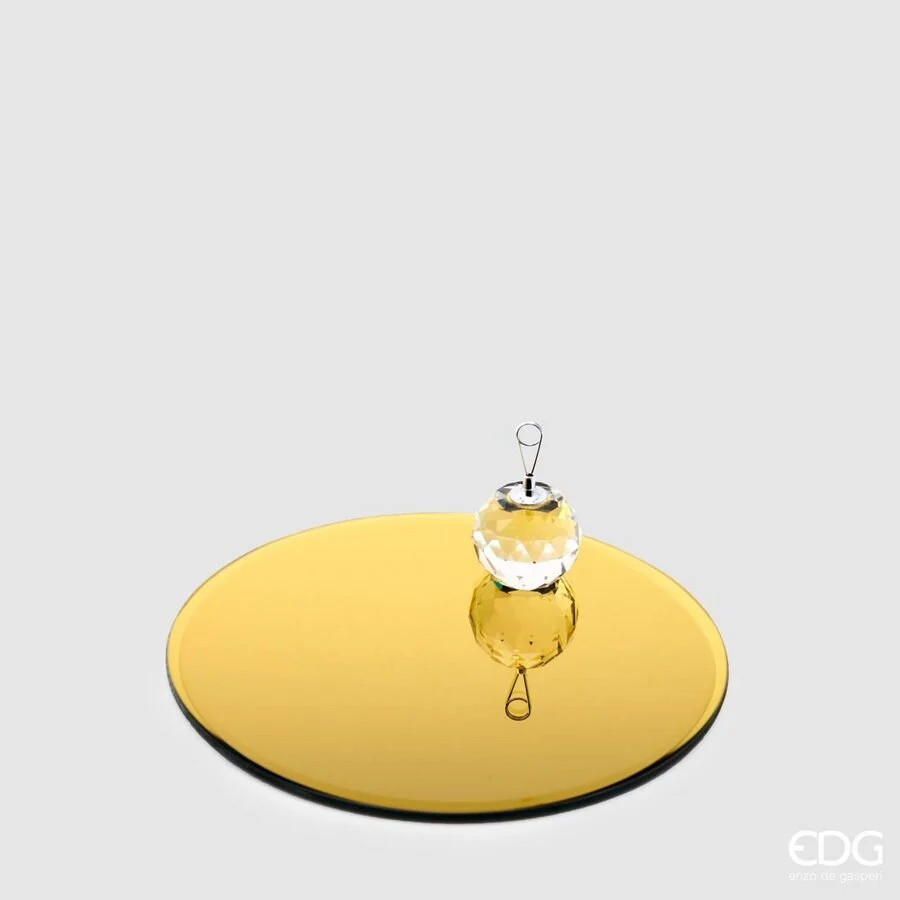 EDG Enzo De Gasperi Base Specchio Rotondo D 20 Cm Gold Vetro