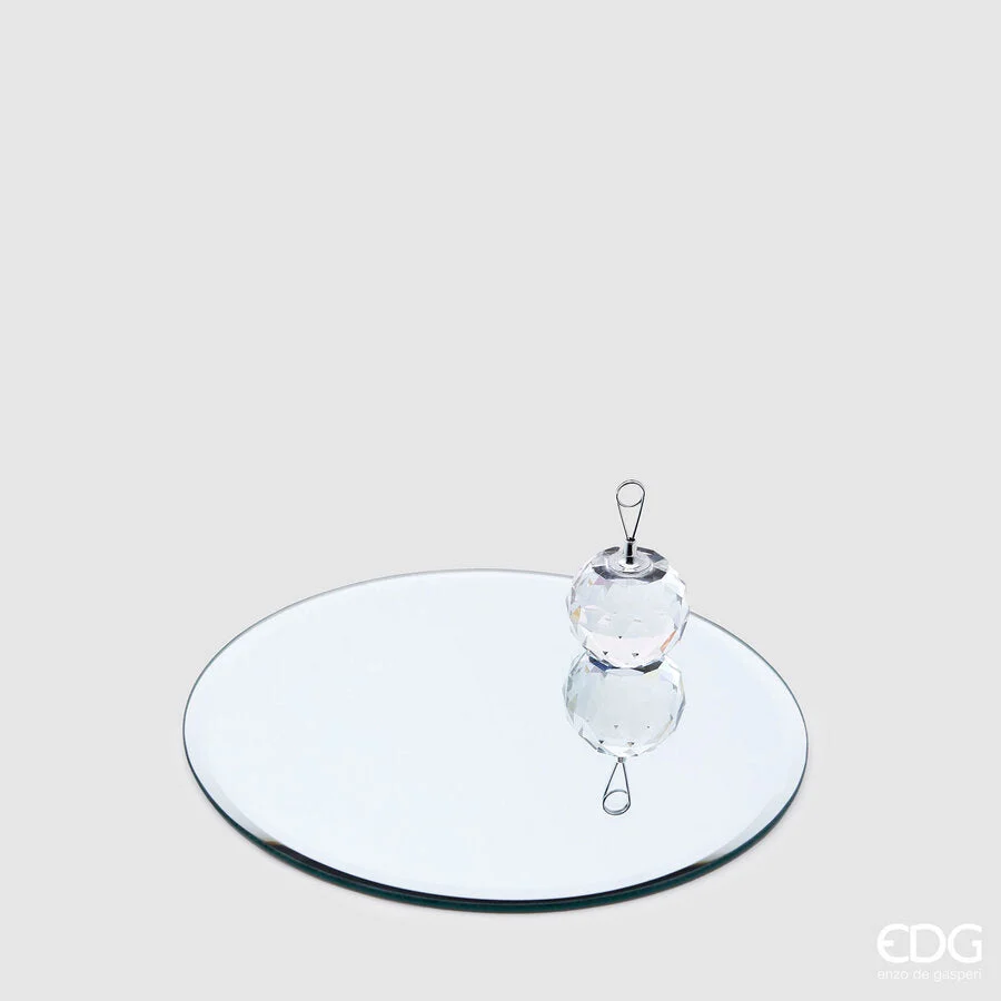 EDG Enzo De Gasperi Base Specchio Rotondo D 20 Cm Silver Vetro
