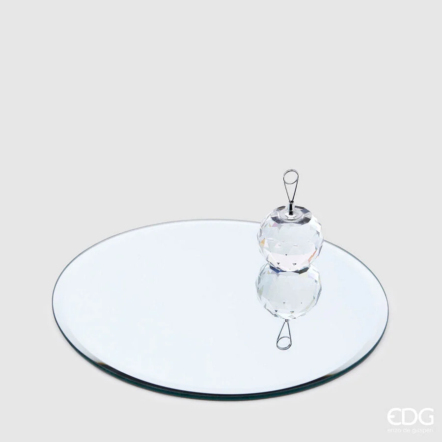 EDG Enzo De Gasperi Base Specchio Rotondo D 25 Cm Silver Vetro