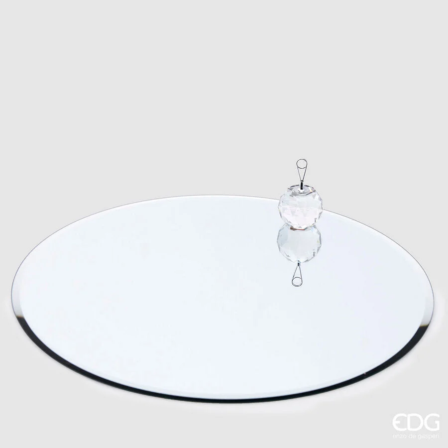 EDG Enzo De Gasperi Base Specchio Rotondo D 35 Cm Silver Vetro