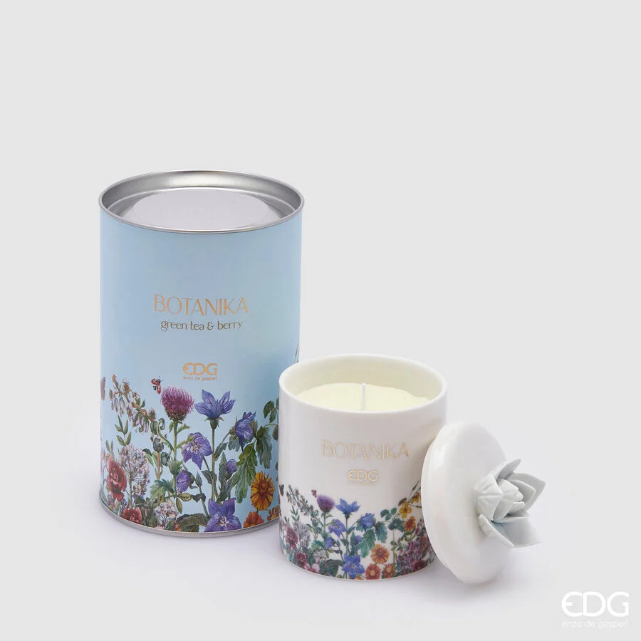 EDG Enzo De Gasperi Candela Botanika C/Ceram. H 13 Cm D 8 Cm Green Tea & Berry