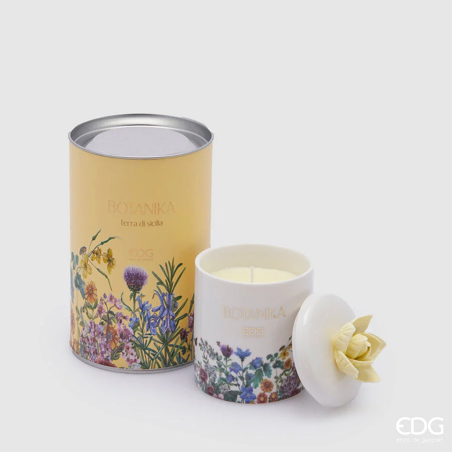EDG Enzo De Gasperi Candela Botanika C/Ceram. H 13 Cm D 8 Cm Terre di Sicilia