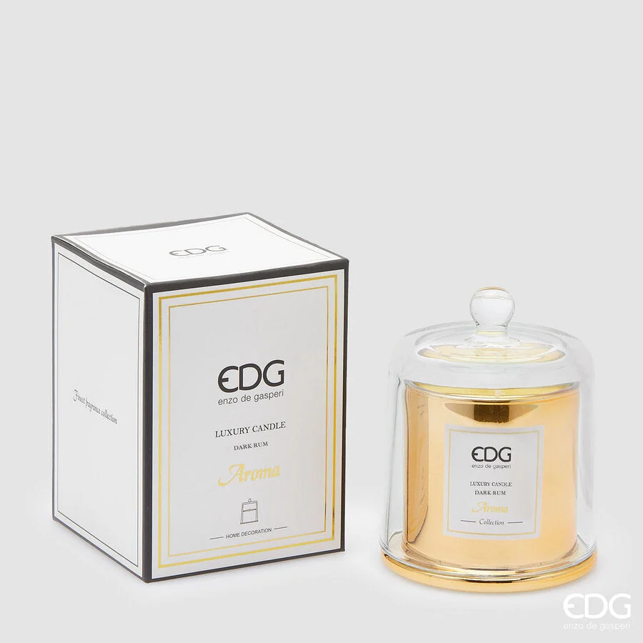 EDG Enzo De Gasperi Candela con Cupola e Scatola Regalo H 12 Cm D 9 Cm Dark Rum