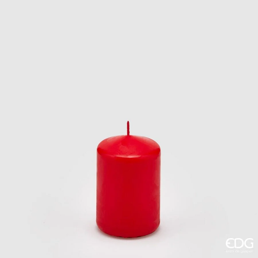 EDG Enzo De Gasperi Candela Classic Moccolo H 7,5 Cm D 5 Cm Red