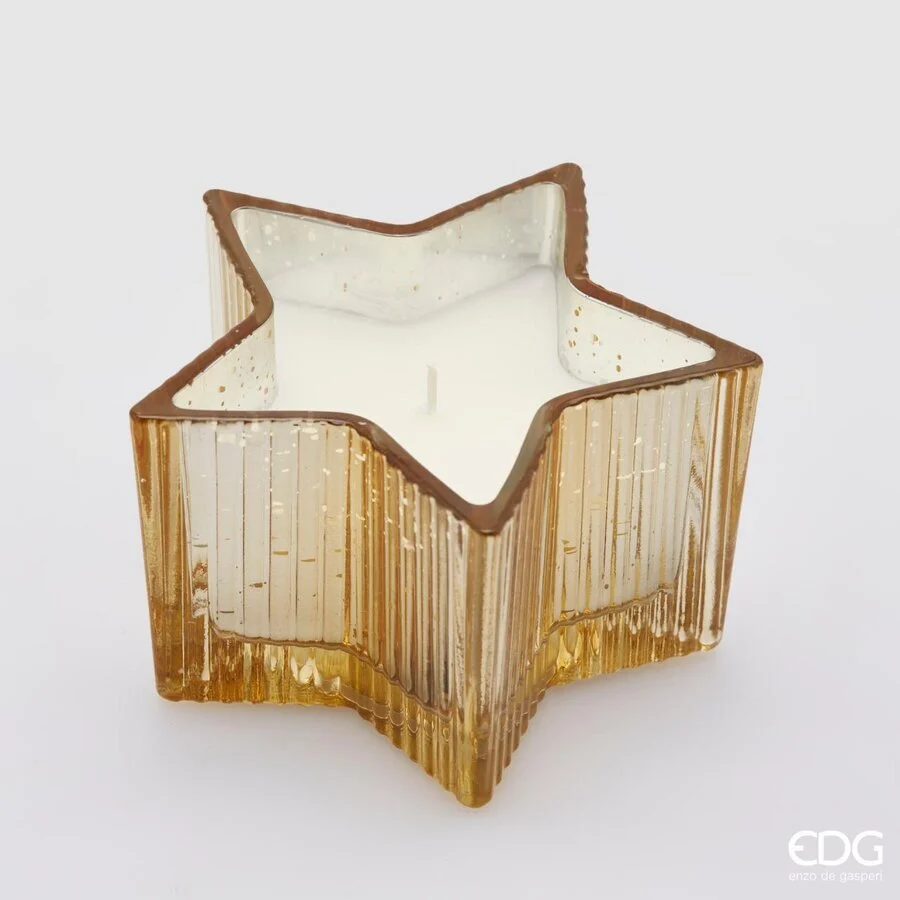 EDG Enzo De Gasperi Candela Stella H 8 Cm D 13,5 Cm Amber Polybag Regalo