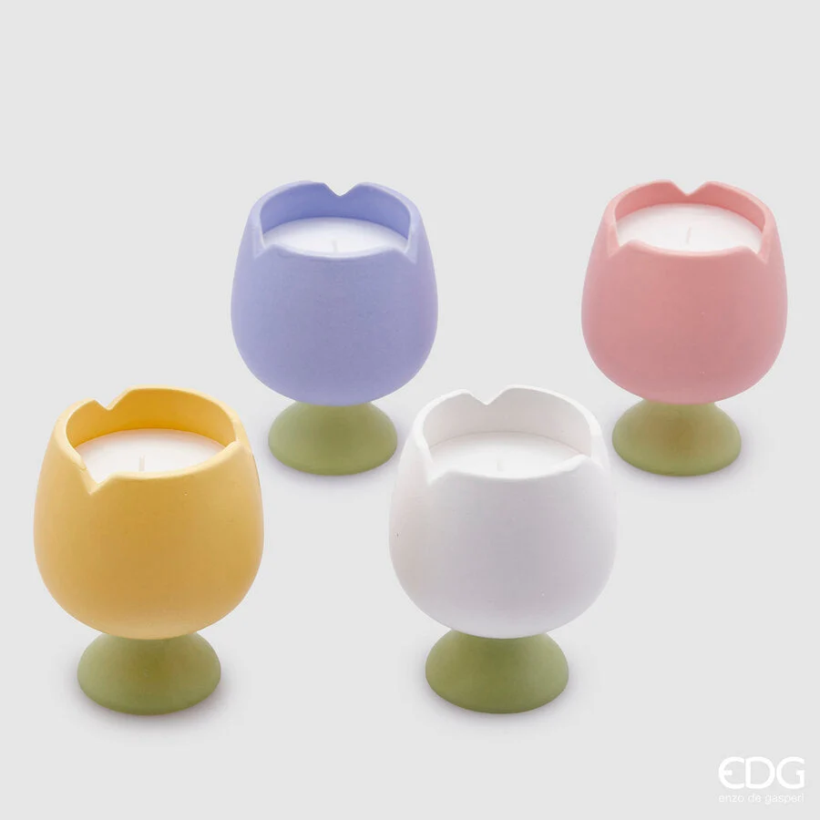 EDG Enzo De Gasperi Candela Tulipano Con Profumo 4 Ass. H.10,5 D.8,5 C4