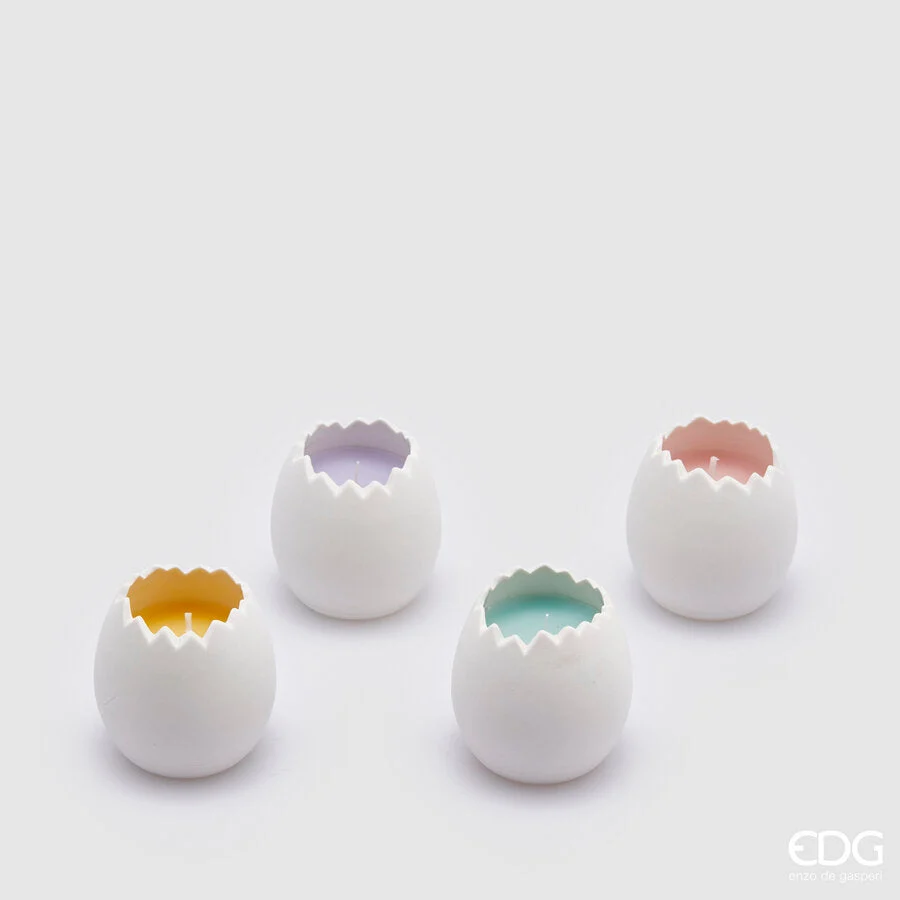EDG Enzo De Gasperi Candela Uovo Con Profumo 4 Ass. H.6 D.6 C4 Cottone