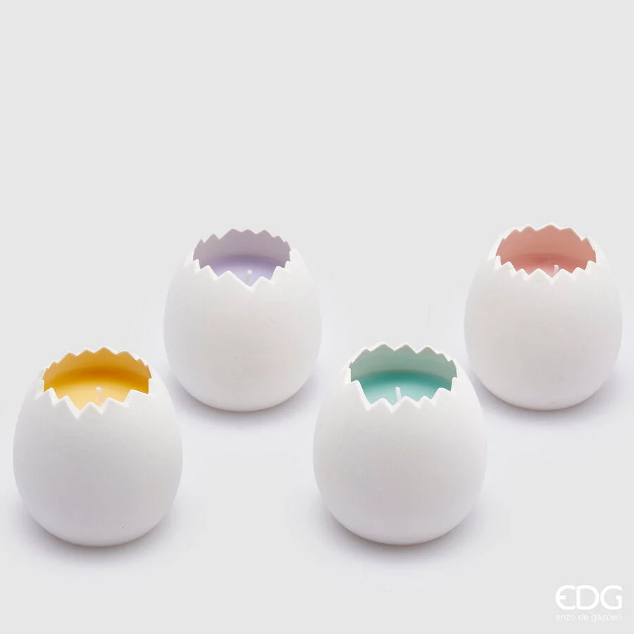 EDG Enzo De Gasperi Candela Uovo Con Profumo 4 Ass. H.8 D.8 C4 Cottone