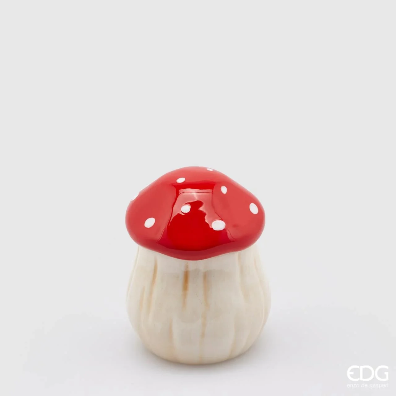 EDG Enzo De Gasperi Contenitore Fungo H 12,5 Cm D 10 Cm White Red