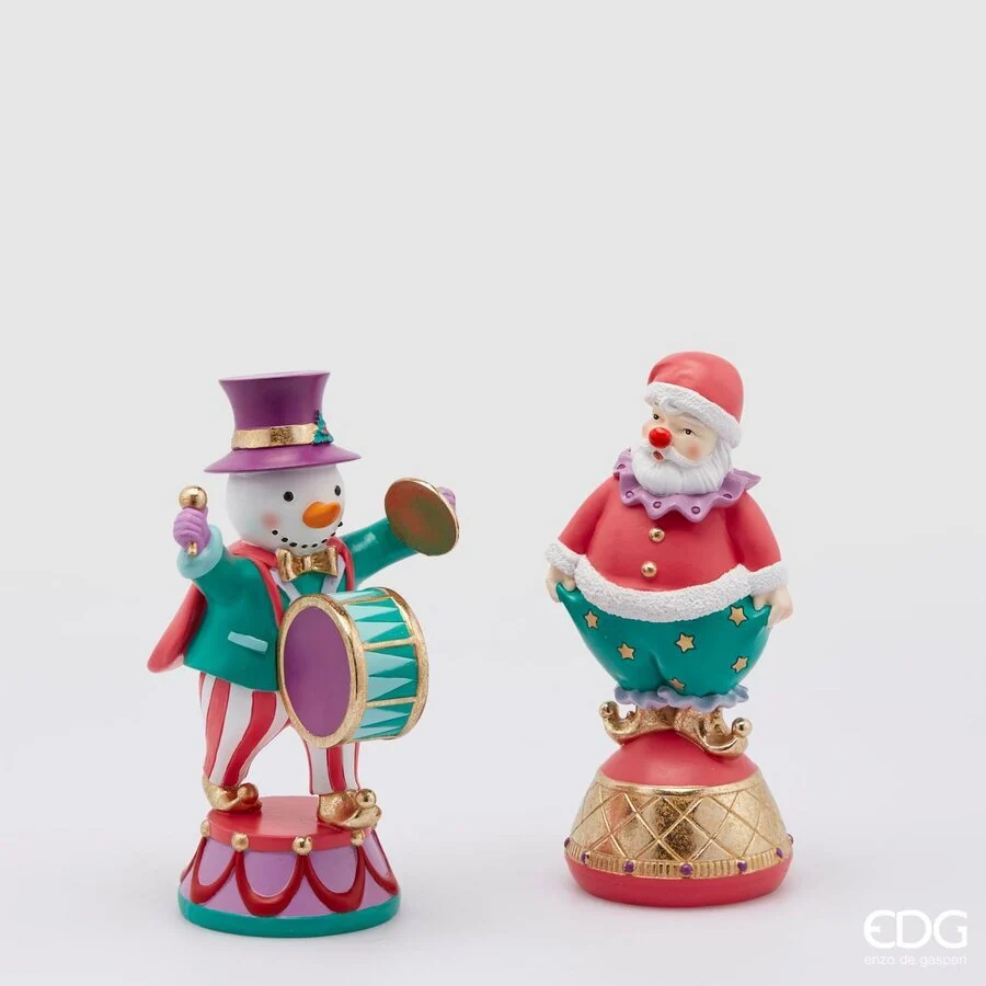 EDG Enzo De Gasperi Decorazione Babbo Natale Uomoneve Circo Poly H 26 Cm Assortiti 1 Pz