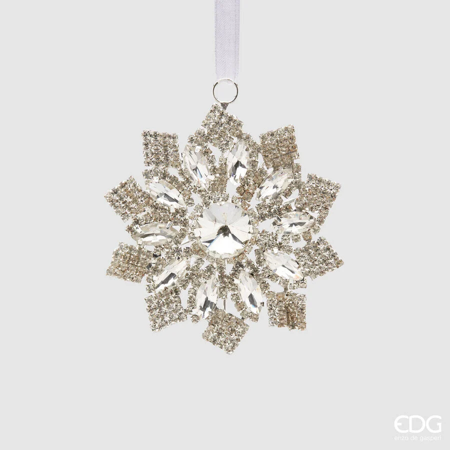 EDG Enzo De Gasperi Decorazione di Natale FioccoNeve D 8 Cm Silver