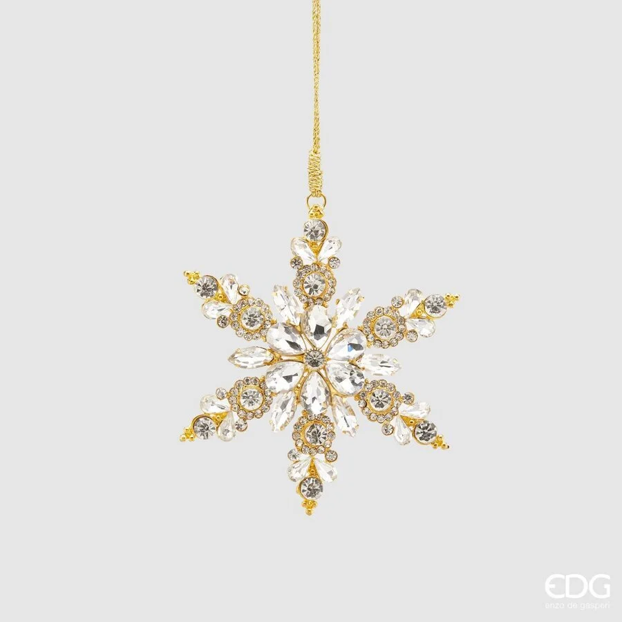 EDG Enzo De Gasperi Decorazione di Natale Fiocconeve Gemme D 10 Cm Gold