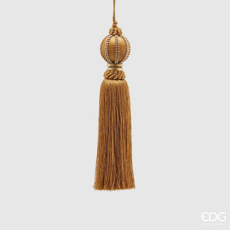 EDG Enzo De Gasperi Decorazione di Natale Nappa Gemme Meridian. H 27 Cm D 6 Cm Gold