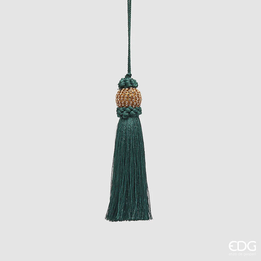 EDG Enzo De Gasperi Decorazione di Natale Nappa Jewel Verde H 15 Cm Green Gold