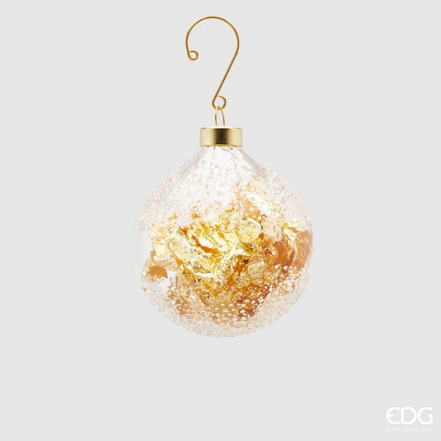 EDG Enzo De Gasperi Decorazione Palla Vetro Foil D 8 Cm Gold