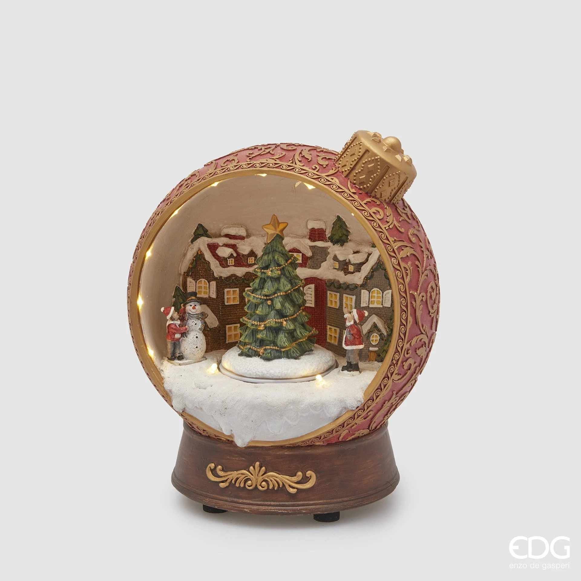 EDG Enzo De Gasperi Decoro Natale Palla XMas Musica Led  H 22,5 Cm 16,5 x 18,5 Cm Multicolor