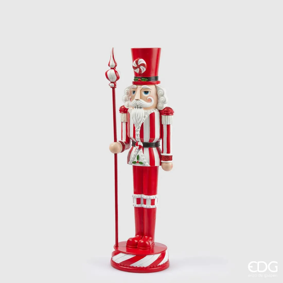 EDG Enzo De Gasperi Decoro Soldatino Natale H 61 Cm White Red