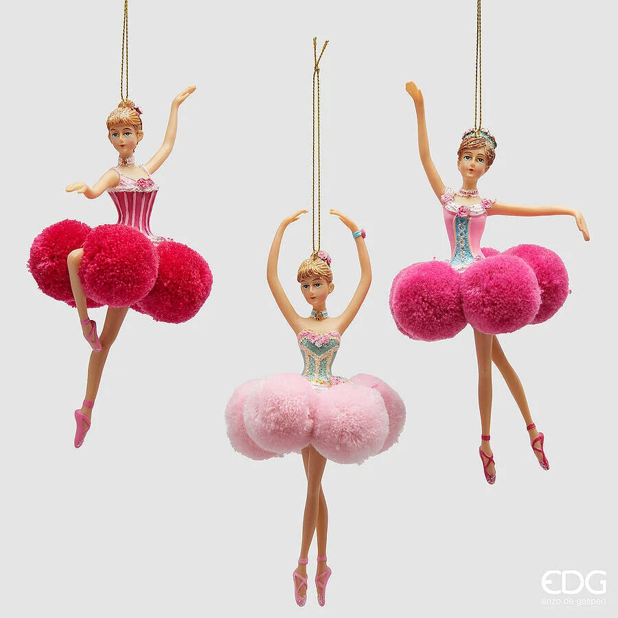 EDG Enzo De Gasperi Addobbo Ballerina di Natale Ass. D 15 Cm Two Tone Pink 1 Pz