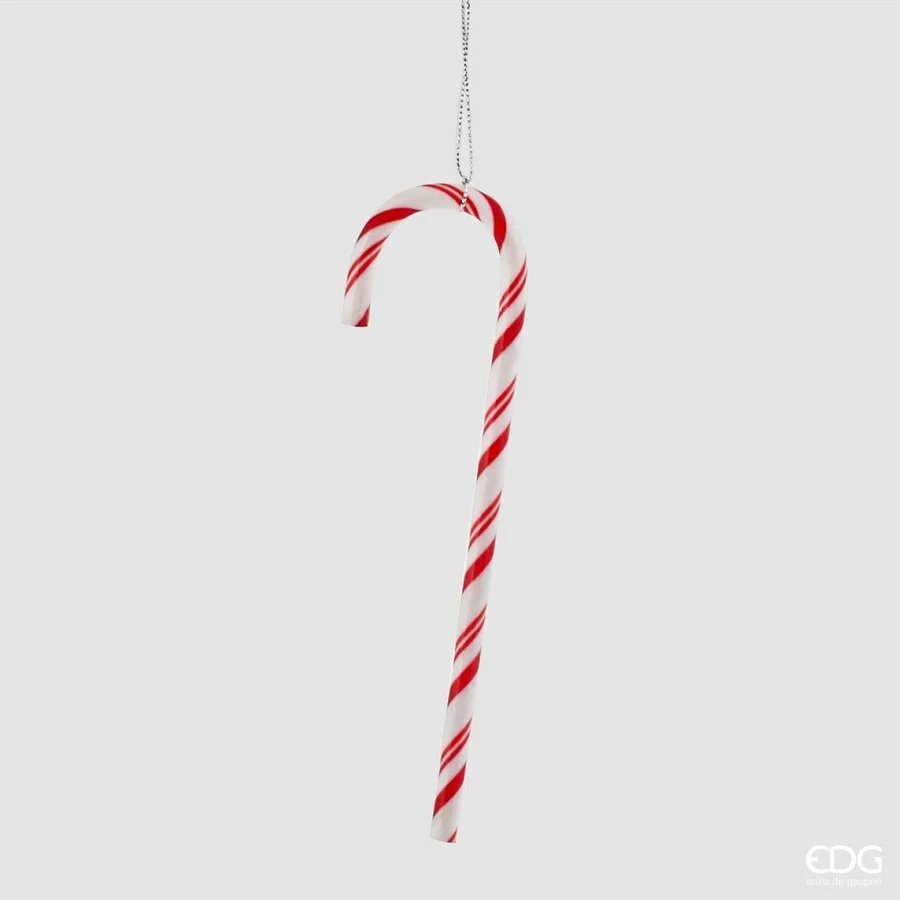 EDG Enzo De Gasperi Addobbo Candycane Pvc H 20 Cm White Red