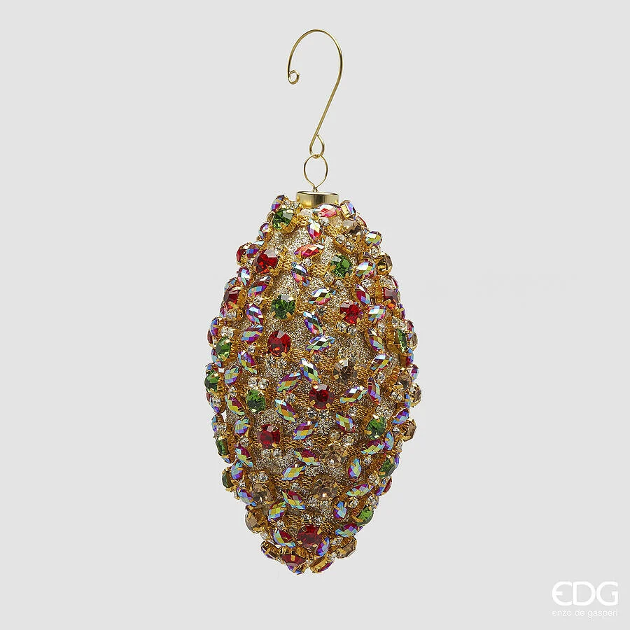 EDG Enzo De Gasperi Addobbo Fuso Godiva di Natale H 8 Cm Multicolor