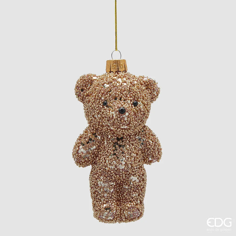 EDG Enzo De Gasperi Addobbo Orso di Natale H 14 Cm Gold