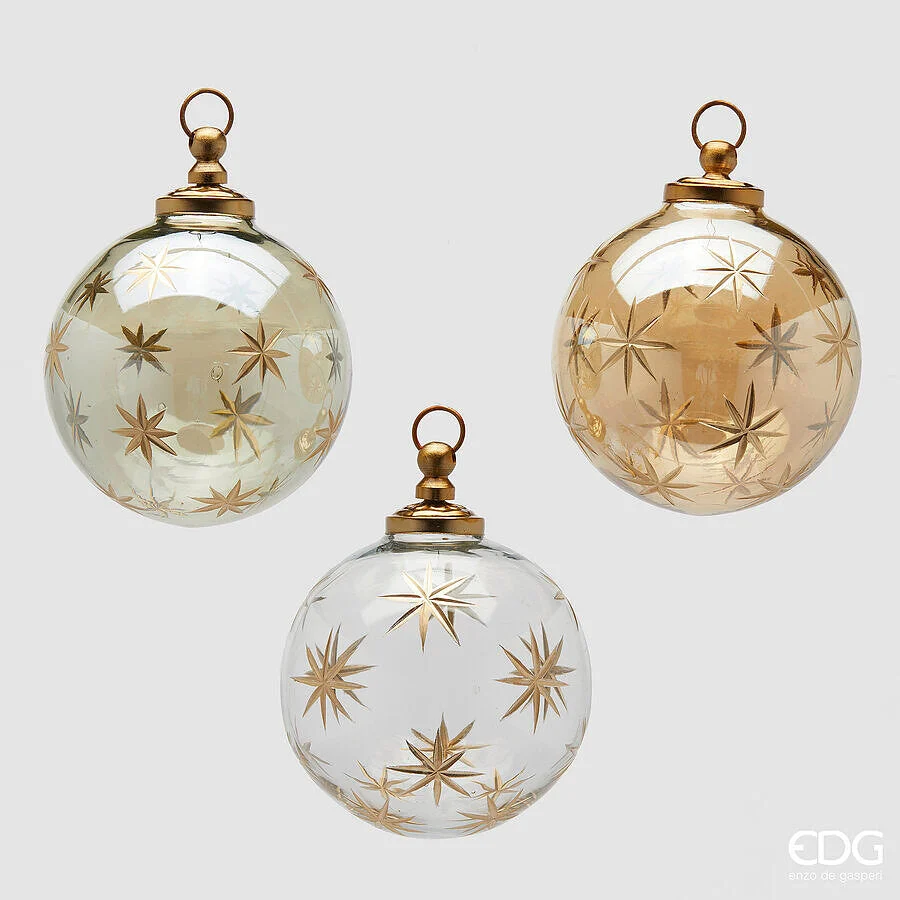 EDG Enzo De Gasperi Addobbo Palla di Natale Astra Ass. D 10 Cm Dark Gold 1 Pz
