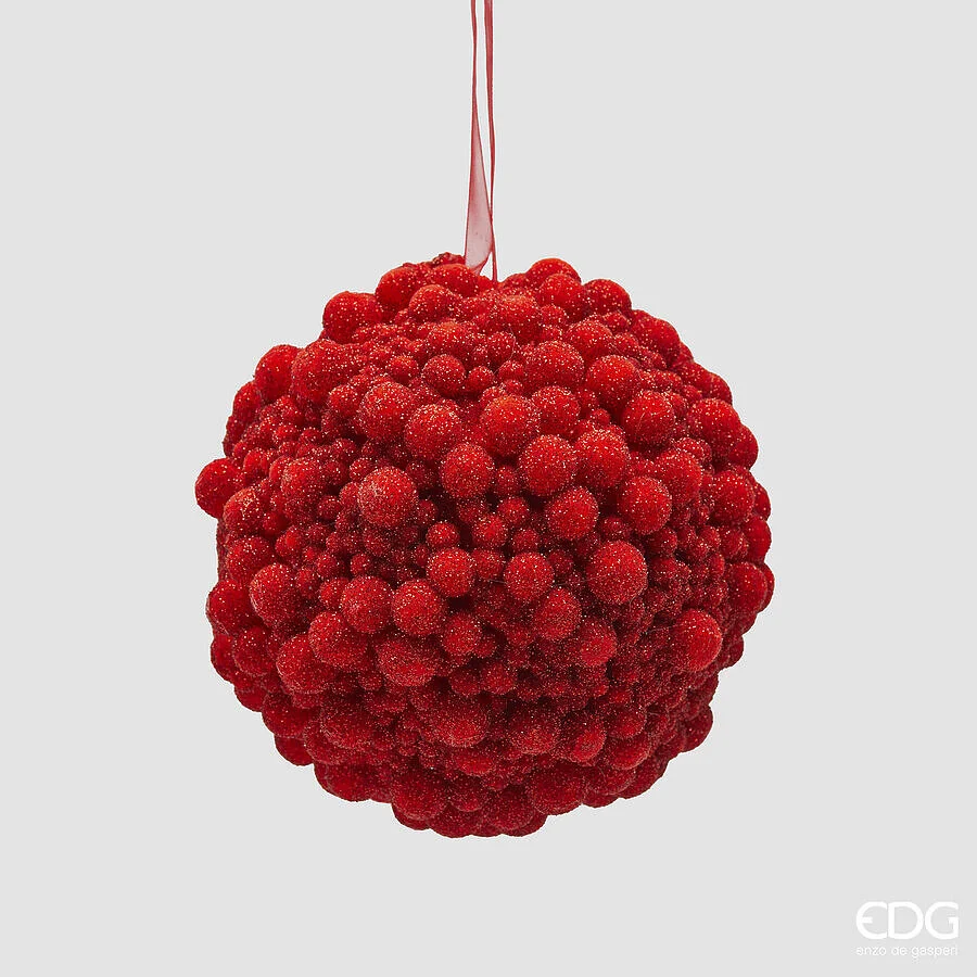 EDG Enzo De Gasperi Addobbo Palla di Natale con Sfere D 12 Cm  Red