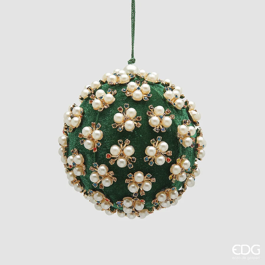 EDG Enzo De Gasperi Addobbo Palla di Natale Elizabeth D 10 Cm Green
