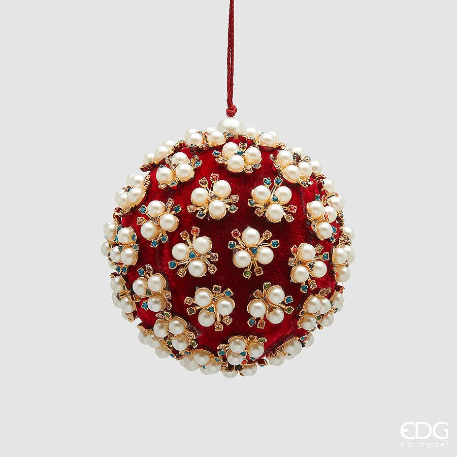 EDG Enzo De Gasperi Addobbo Palla di Natale Elizabeth D 10 Cm Red