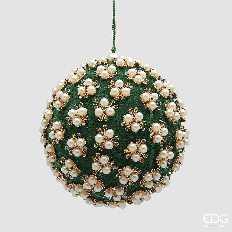 EDG Enzo De Gasperi Addobbo Palla di Natale Elizabeth D 12 Cm Green