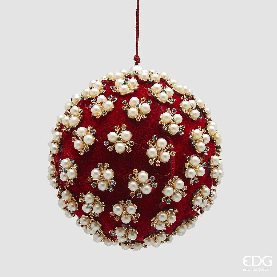 EDG Enzo De Gasperi Addobbo Palla di Natale Elizabeth D 12 Cm Red