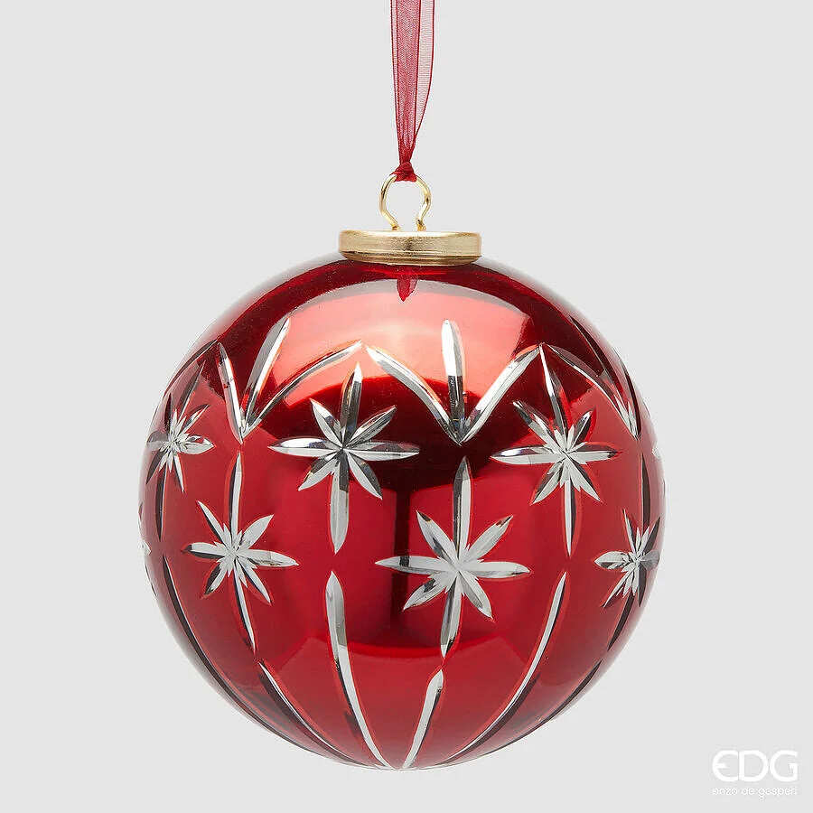 EDG Enzo De Gasperi Addobbo Palla di Natale Stelle D 15 Cm Red
