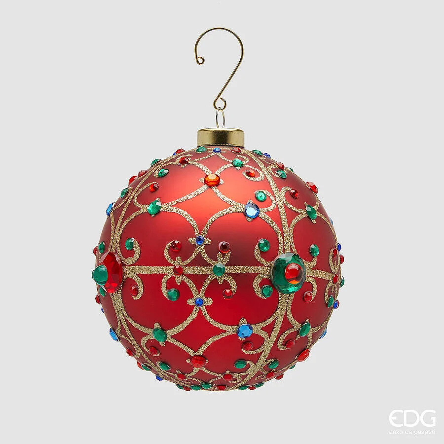 EDG Enzo De Gasperi Addobbo Palla Jewel di Natale D 12 Cm Red