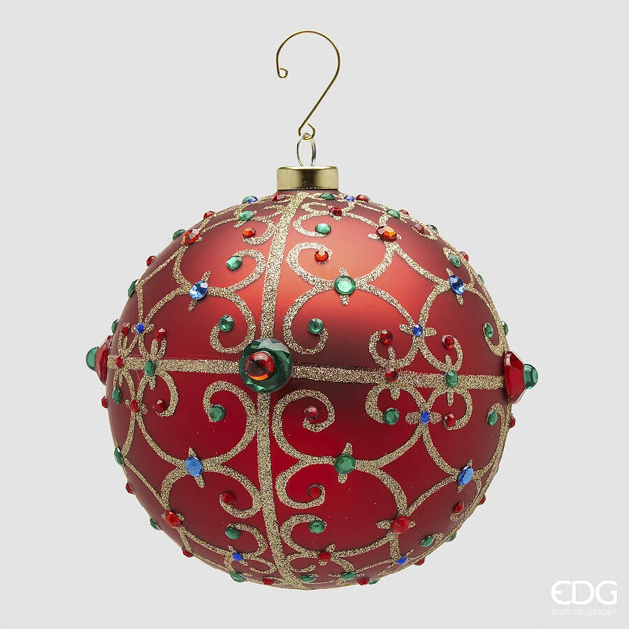 EDG Enzo De Gasperi Addobbo Palla Jewel di Natale D 15 Cm Red