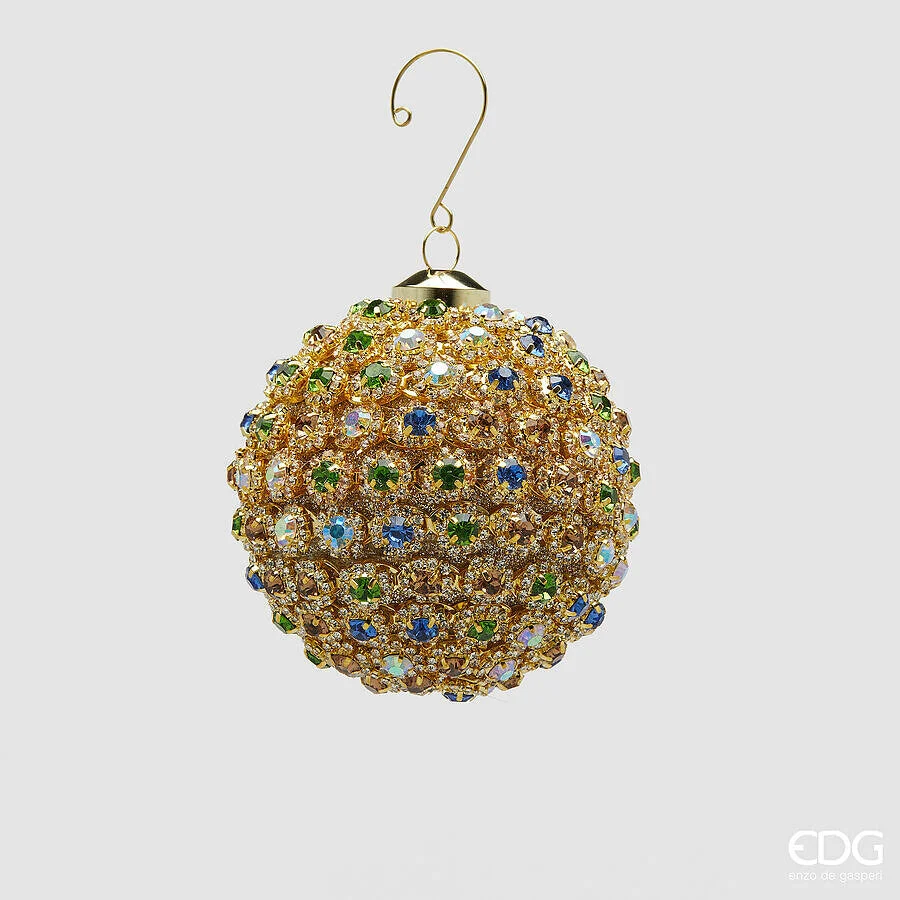 EDG Enzo De Gasperi Addobbo Palla Super Gemme di Natale D 11 Cm Gold