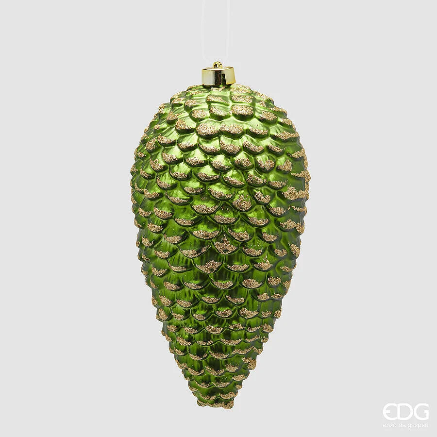 EDG Enzo De Gasperi Addobbo Pigna Natale H 25 Cm Green