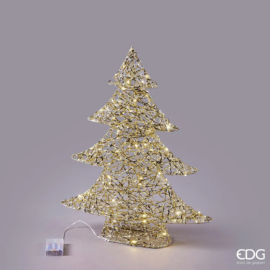 EDG Enzo De Gasperi Albero di Natale Led Intreccio 60 MicroLed H 60 Cm L 48 Cm L 11 Cm IP20 Gold