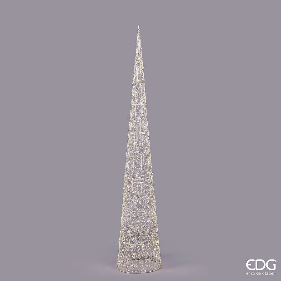 EDG Enzo De Gasperi Albero di Natale Led Pearls Cono 1.440 MicroLed H 210 Cm D 40 Cm IP44 Light Gold