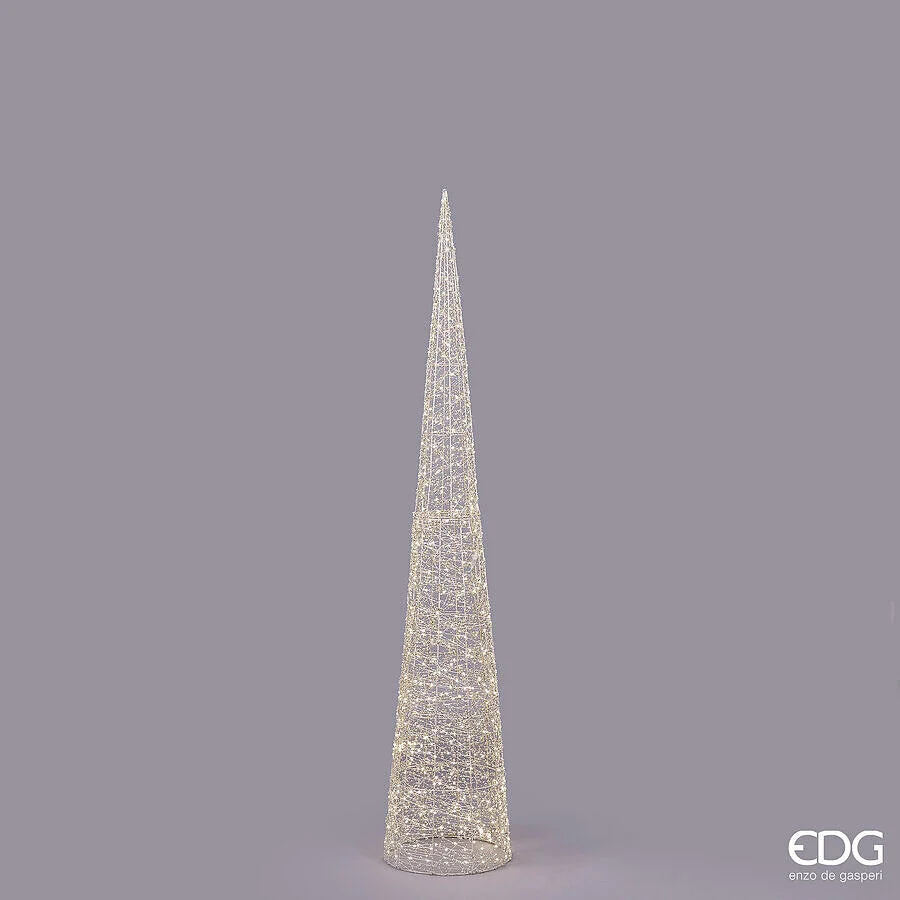 EDG Enzo De Gasperi Albero di Natale Led Pearls Cono 960 MicroLed H 180 Cm D 34 Cm IP44 Light Gold