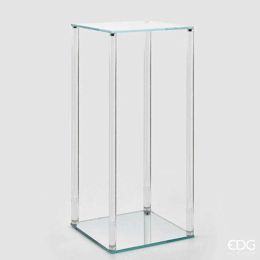 EDG Enzo De Gasperi Alzata Decorativa Splendor Quadrata H 78 Cm L 35 Cm L 35 Cm Vetro Natural