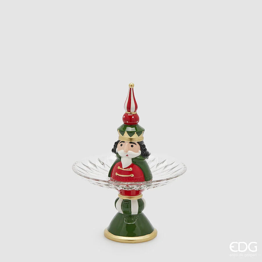 EDG Enzo De Gasperi Alzata Soldatino Natale H 30,5 Cm D 22 Cm Green Red