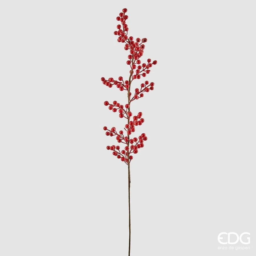 EDG Enzo De Gasperi Bacche Ramo Natalizio H 100 Cm Rosso