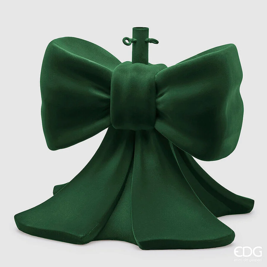 EDG Enzo De Gasperi Base per Albero Natale Pino Fiocco Velluto H 57 Cm L 50 Cm L 50 Cm Verde
