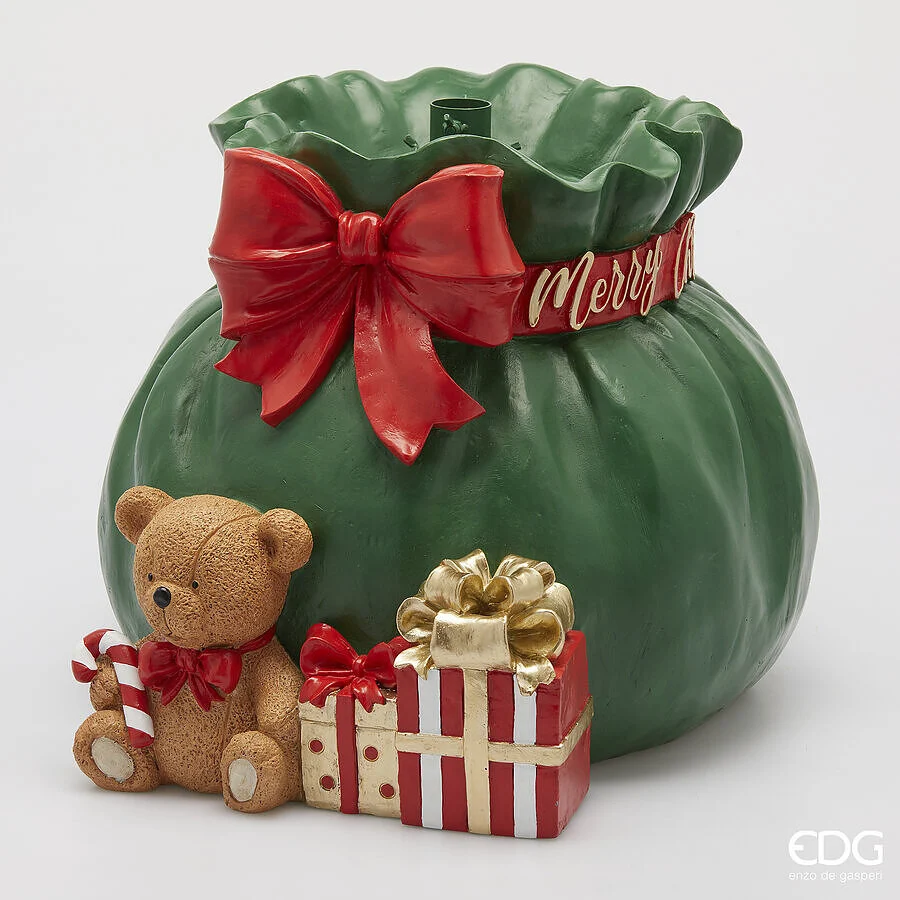 EDG Enzo De Gasperi Base Pino Sacco Reagli Natale H 39 Cm D 50 Cm Green Red