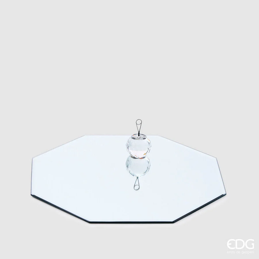 EDG Enzo De Gasperi Base Specchio Ottagonale D 30 Cm Vetro Silver