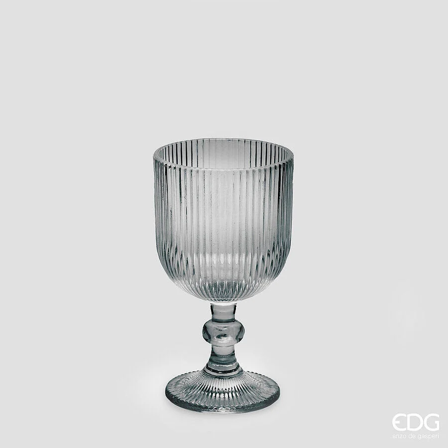 EDG Enzo De Gasperi Bicchiere Righe Calice H 14 Cm D 8 Cm Colore Grigio 6 Pz