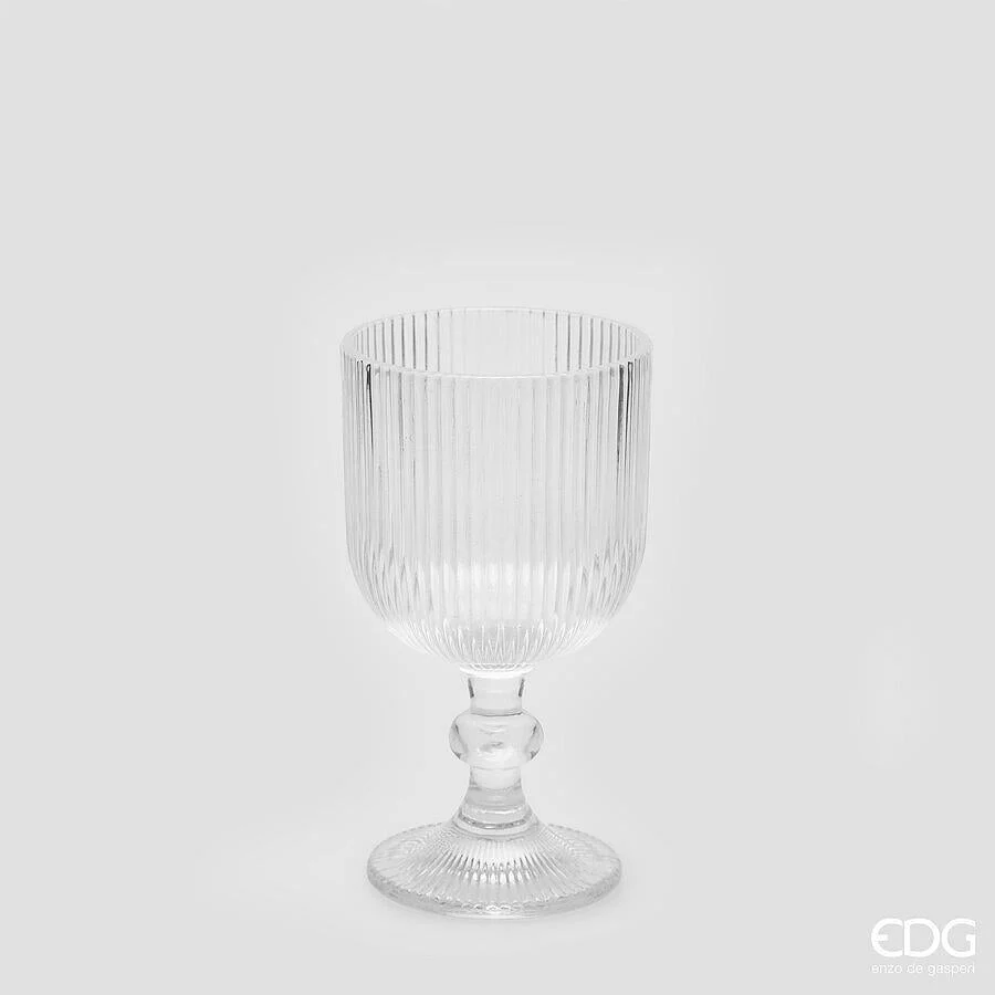 EDG Enzo De Gasperi Bicchiere Righe Calice H 14 Cm D 8 Cm Colore Natural Trasparente 6 Pz