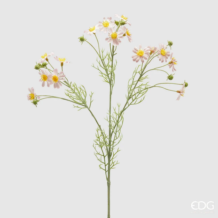 EDG Enzo De Gasperi Camomilla Ramo con Foglie H 70 Cm Pianta Artificiale Rosa