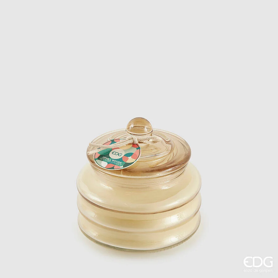 EDG Enzo De Gasperi Candela Circle con Profumo H 9,5 Cm D 9,5 Cm Bomboniera Vetro Uphill Woods