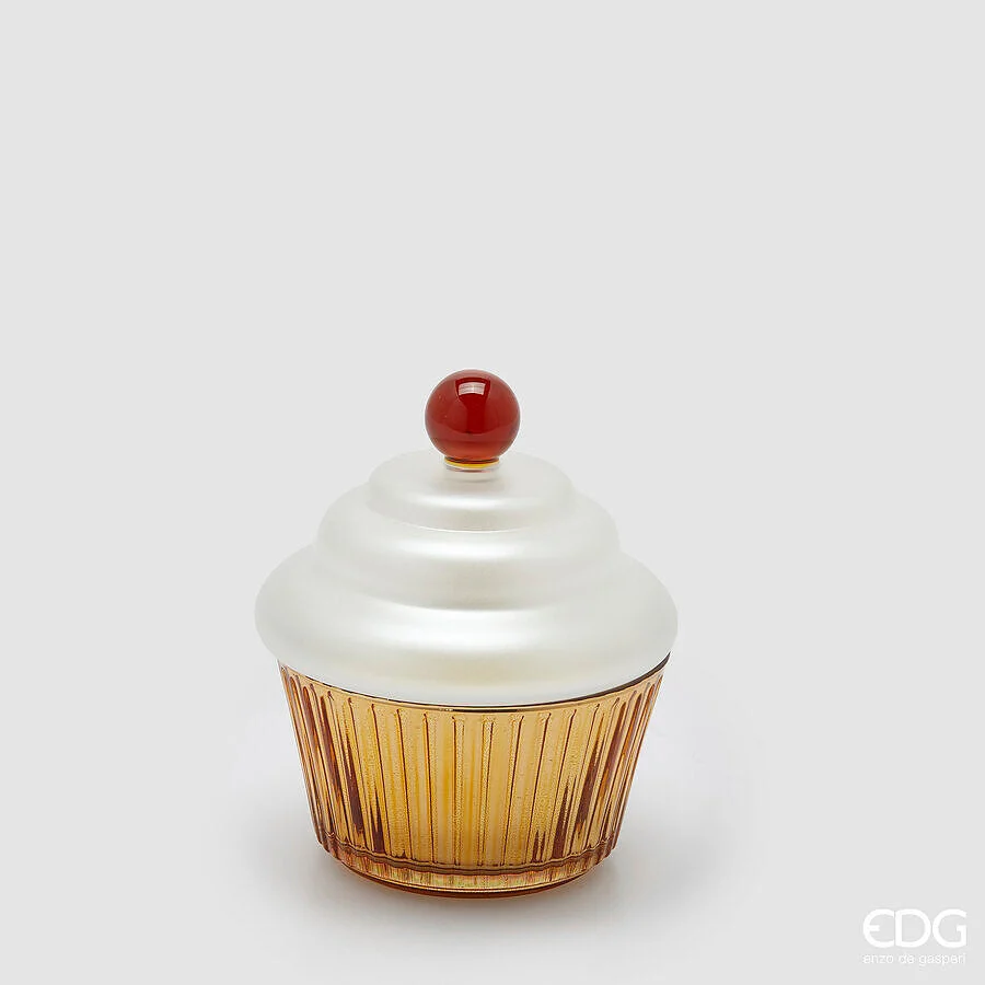 EDG Enzo De Gasperi Candela Cupcake Natale H 14,5 Cm D 12 Cm Ginger Warm Vanilla